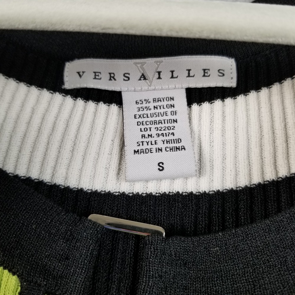 Versailles Tank Top Women Small S Striped See Through Ribbed Keyhole Y2K Stretch - Picture 4 of 10